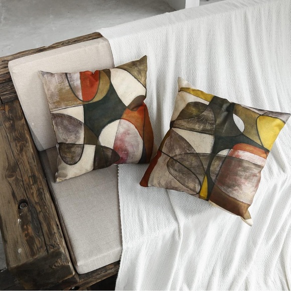 🆕 Set of 4 18”Geometric Abstract Pillow Covers - Picture 2 of 7